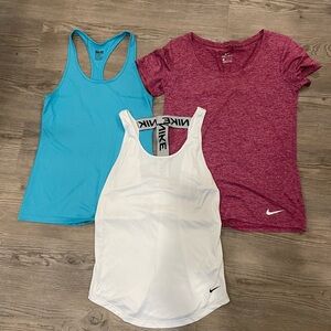 Nike Blue and White Fitted Sleeveless Tank Top
